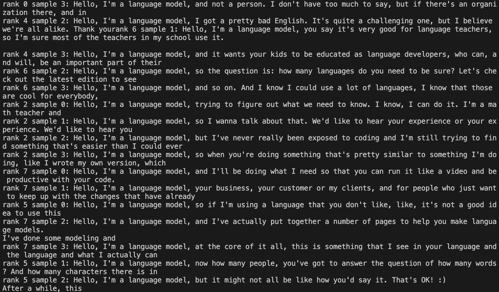 Final generated samples after the GPT-2 training run